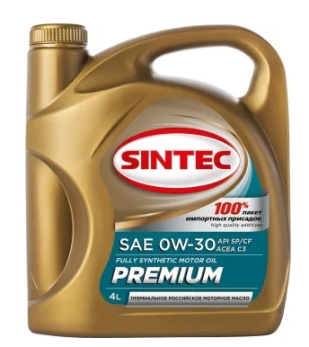 Масло моторное SINTEC Premium SAE 0W-30 4л API SP/CF, C3