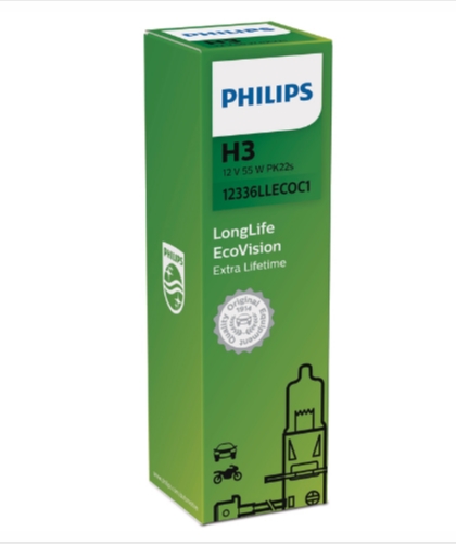 Лампочка PHILIPS 12336LLECOC1 12V-55W H3 LongLife EcoVision